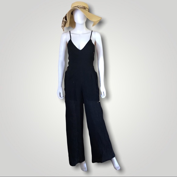 Line & Dot Black Jumpsuit - Picture 1 of 9